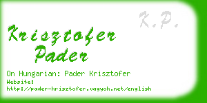 krisztofer pader business card